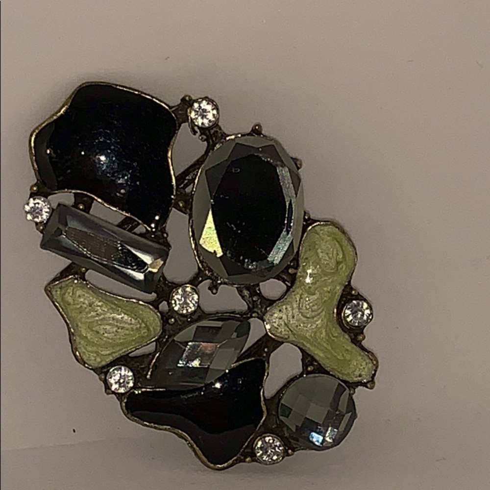 Very Vintage Rhinestone and Stone Pendant/Belt - Picture 2 of 5